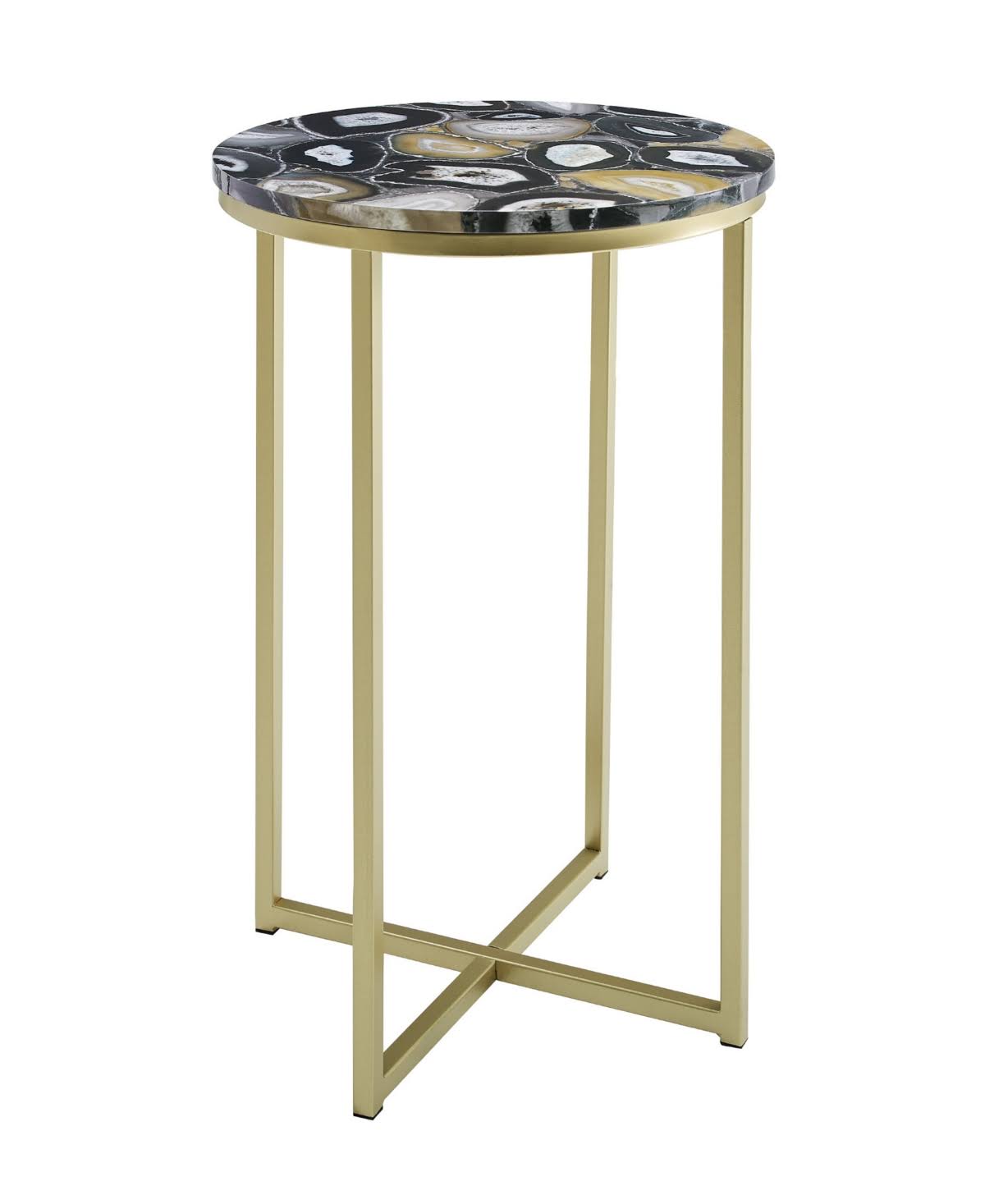 Black Round Side Table Y466