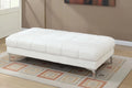 White Bonded Leather Cocktail Ottoman P330
