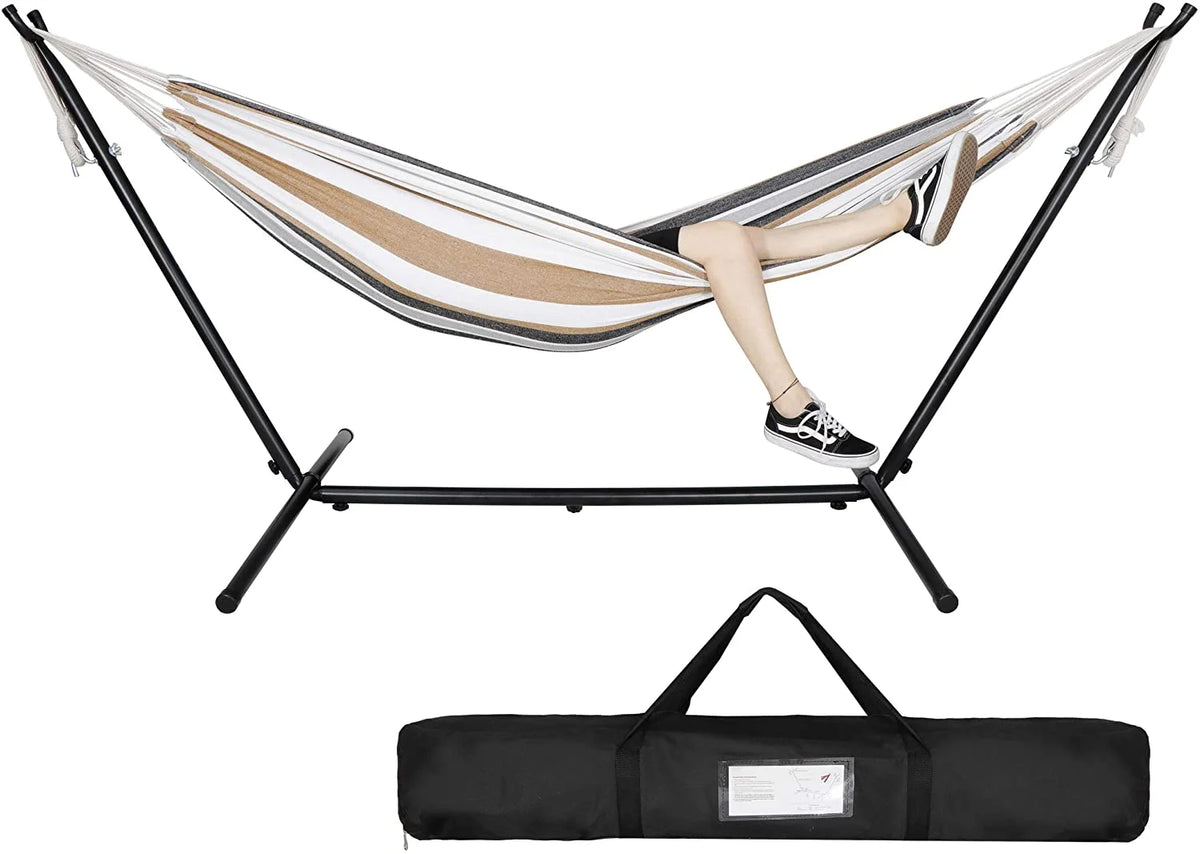 Portable 2 Person Hammock with Steel Stand and Carrying Case W254