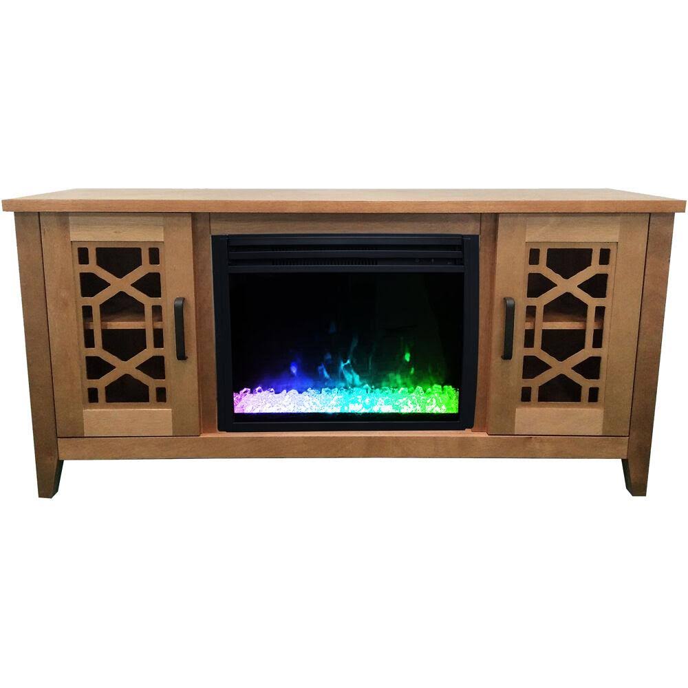 56-in. Slate Blue Electric Fireplace with Crystal Insert U78584
