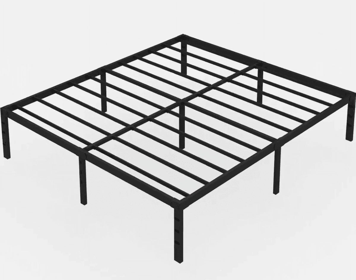 Queen Size Black Metal Platform Bed Frame with Storage F36143