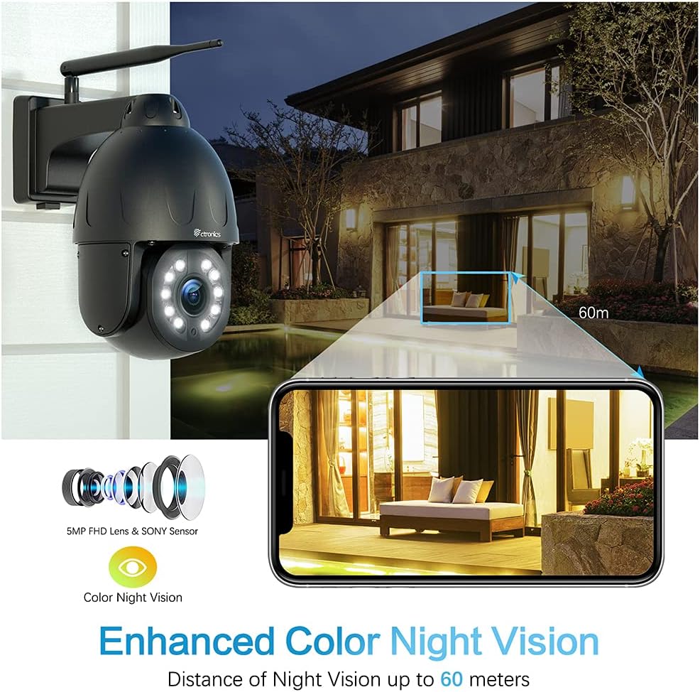5MP PTZ Security Camera 16X Optical Zoom A8172