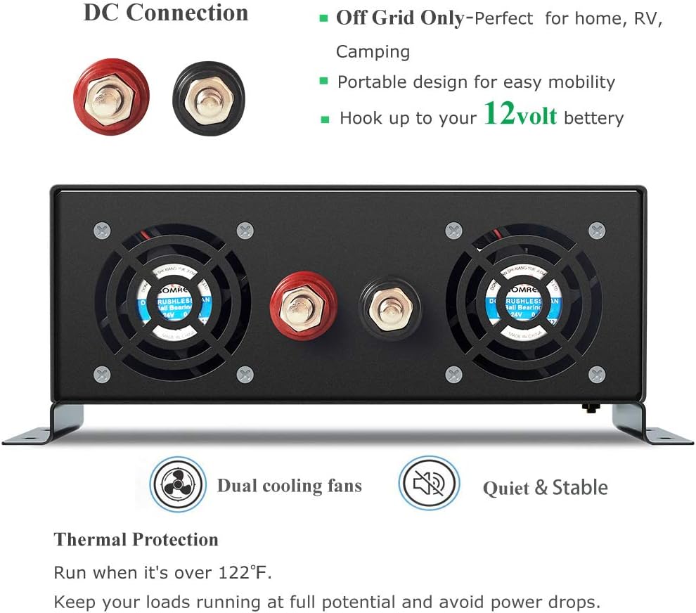 1500W 12V Pure Sine Wave Power Inverter with Remote Controller X132
