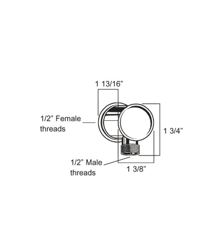 Satin Chrome Water Supply Elbow V66412
