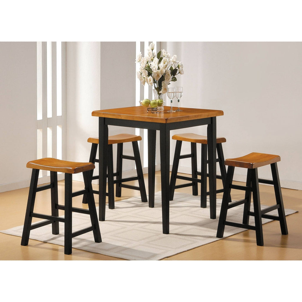 Oak & Black 5 Piece Counter Height Set J488842