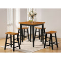 Oak & Black 5 Piece Counter Height Set J488842