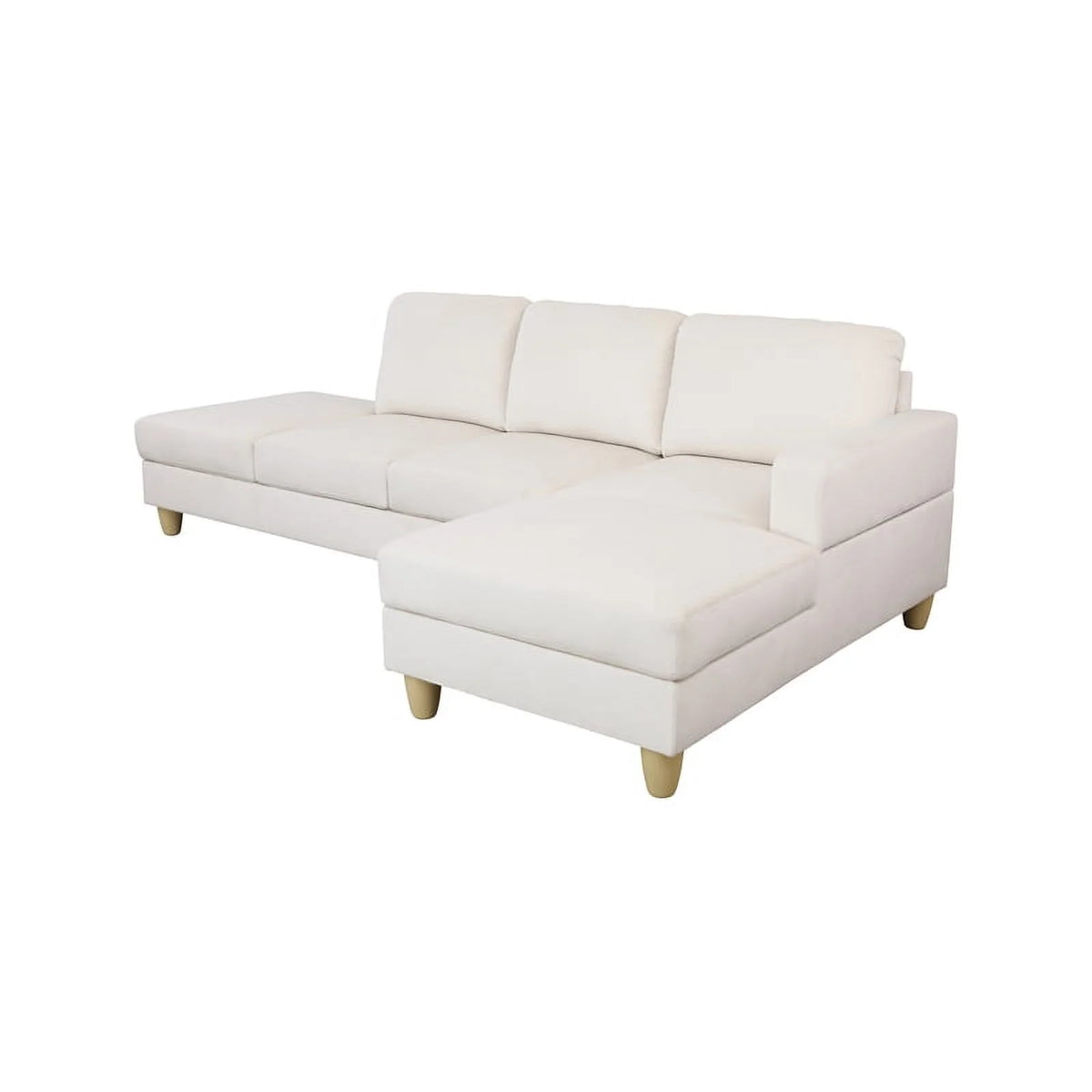 White Microfiber L Shaped 2-Piece Sofa Set S28601