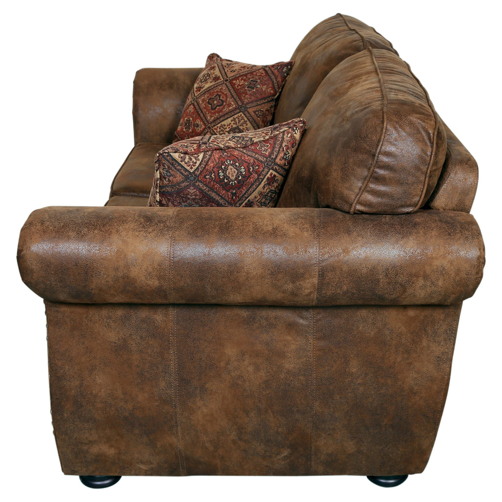 Brown Leather-Look Loveseat T4562