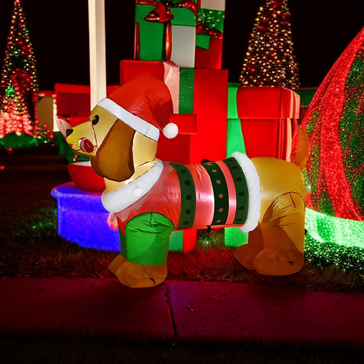 5ft Inflatable Dog with Led Lights F44048