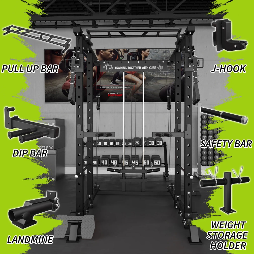 Power Rack Cage with Cable Crossover Machine U783