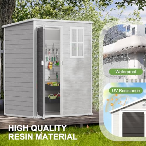 Dove Grey Resin Outdoor Storage Shed W41180
