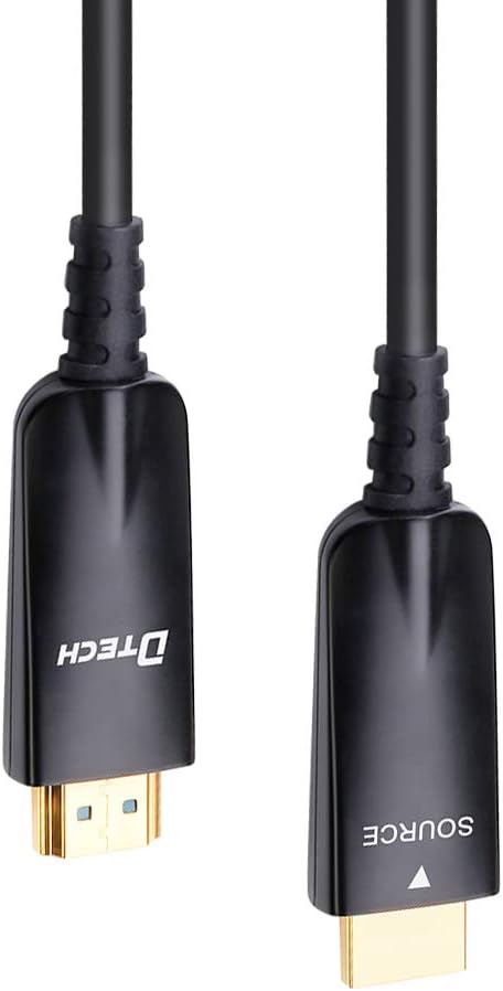 328 Feet Fiber Optic HDMI Cable with 4K 30Hz and 1080p 60Hz HD Video 3D HDCP CEC High Speed Supported (100 Meters, Black) E31184