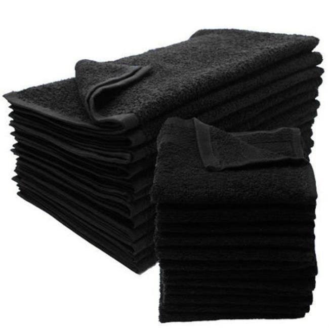 Cotton Salon Towels, Black - Case of 120 Q8912
