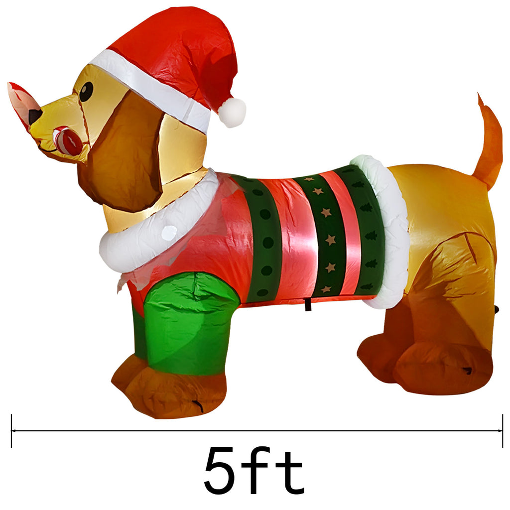 5ft Inflatable Dog with Led Lights F44048