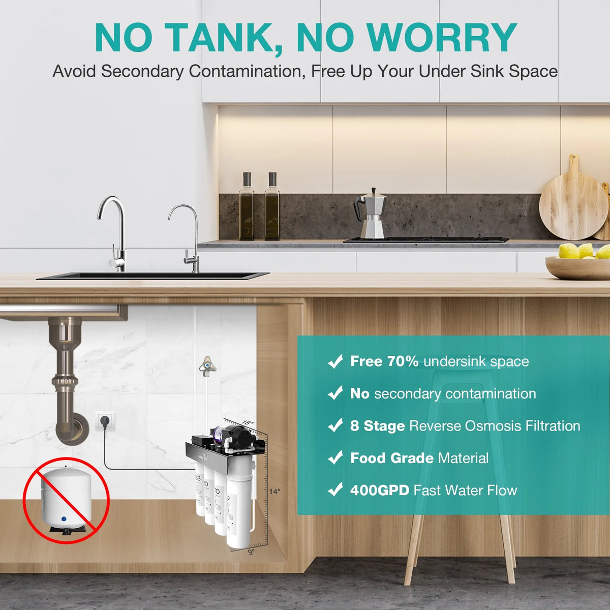Tankless RO Reverse Osmosis Water Filtration System N278