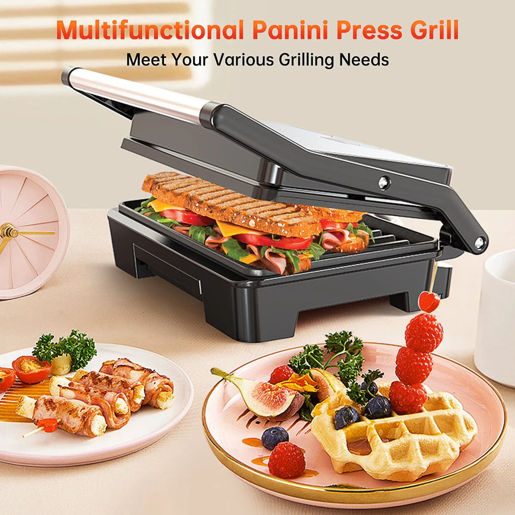 2 Slice Stainless Steel Non-Stick Panini Press X384756