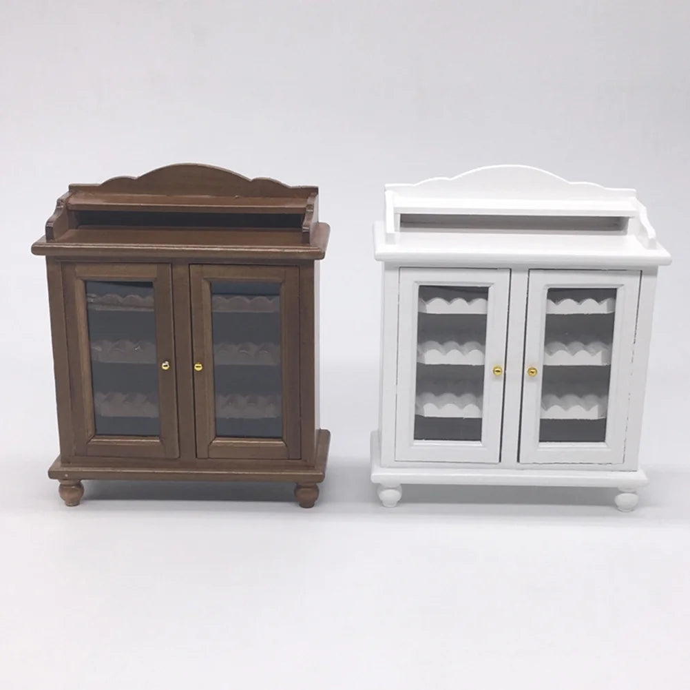 Walnut Color Mini Wooden Wine Cabinet Model B74793