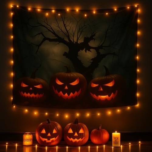 Halloween Pumpkin Tapestry Wall Hanging 60" x 50" U26063
