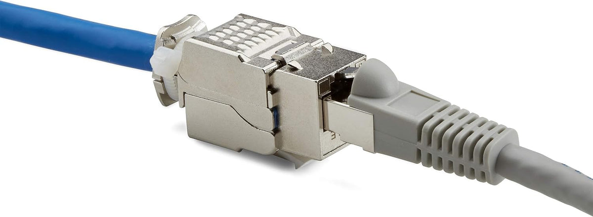 Cat6 Toolless Shielded Keystone Jack, RJ45 Female, 12 Pack W772