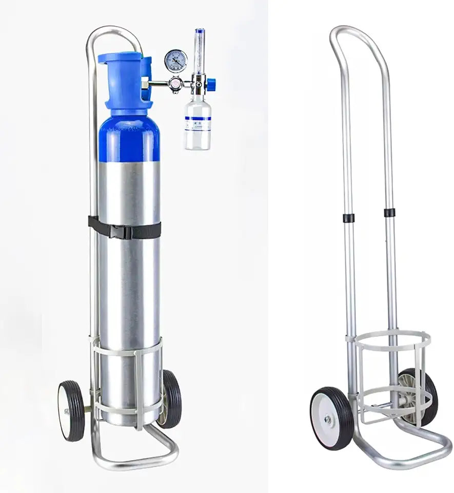 Metal Oxygen Tank Cart with Wheels M19139