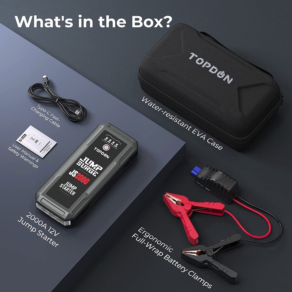 2000A 16000mAh Car Jump Starter Portable Power Bank I400077