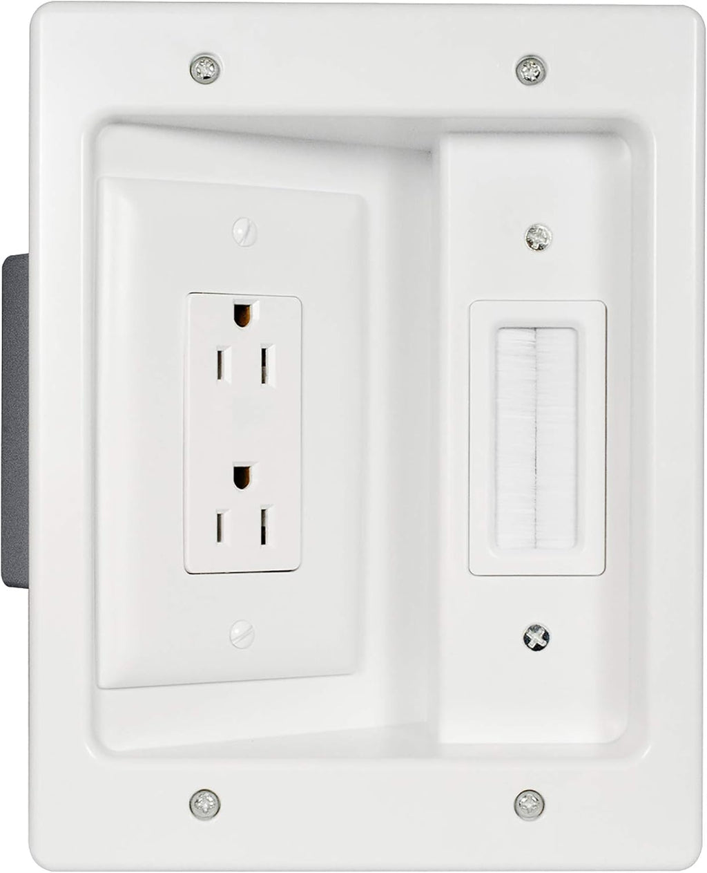 White Recessed In Wall TV Power Kit with USB N761717