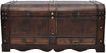 Vintage Wooden Treasure Chest Storage Trunk with 2 Drawers H179