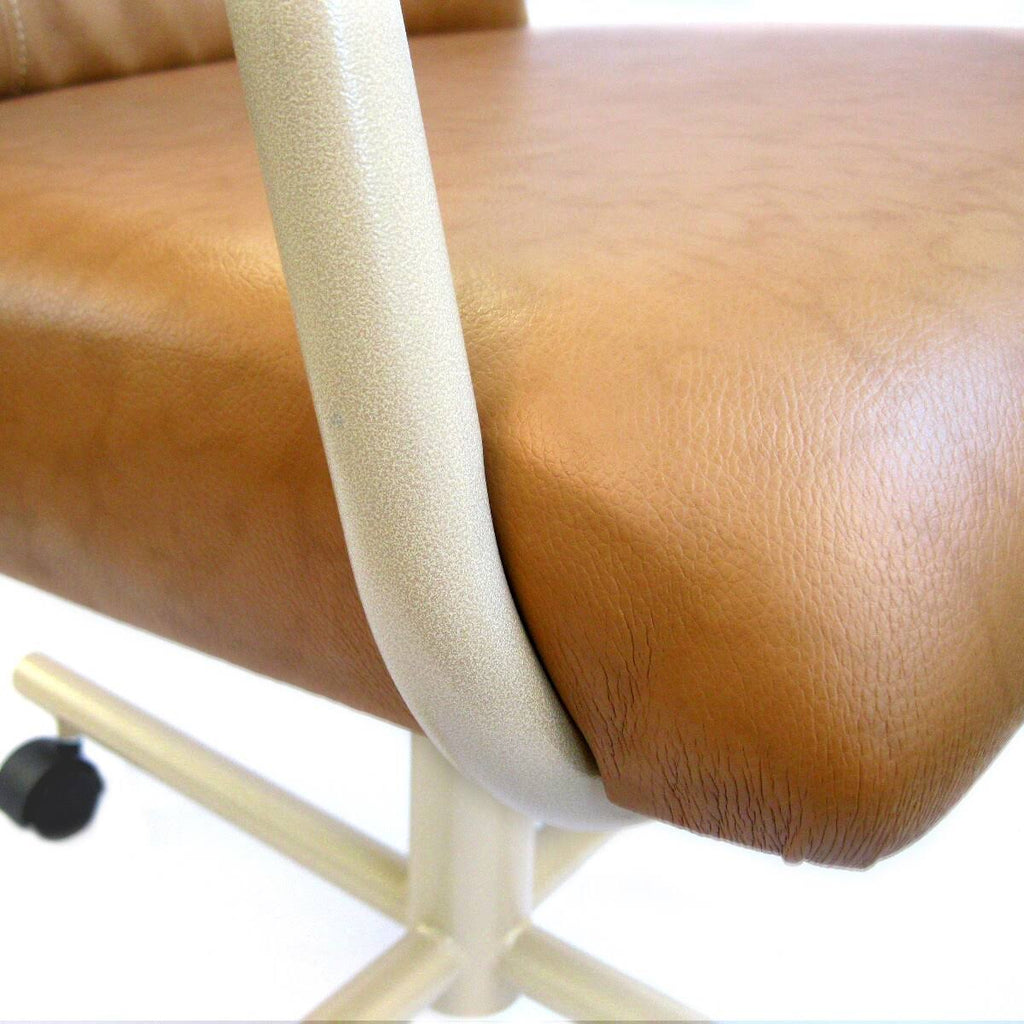 Swivel Tilt Caster Arm Chair in Buff Polyurethane P714