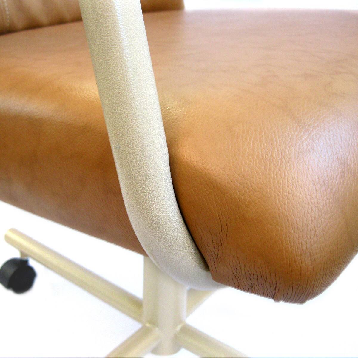 Swivel Tilt Caster Arm Chair in Buff Polyurethane P714