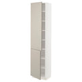 White High Cabinet with shelves/2 Doors, 18x15x80 N36669