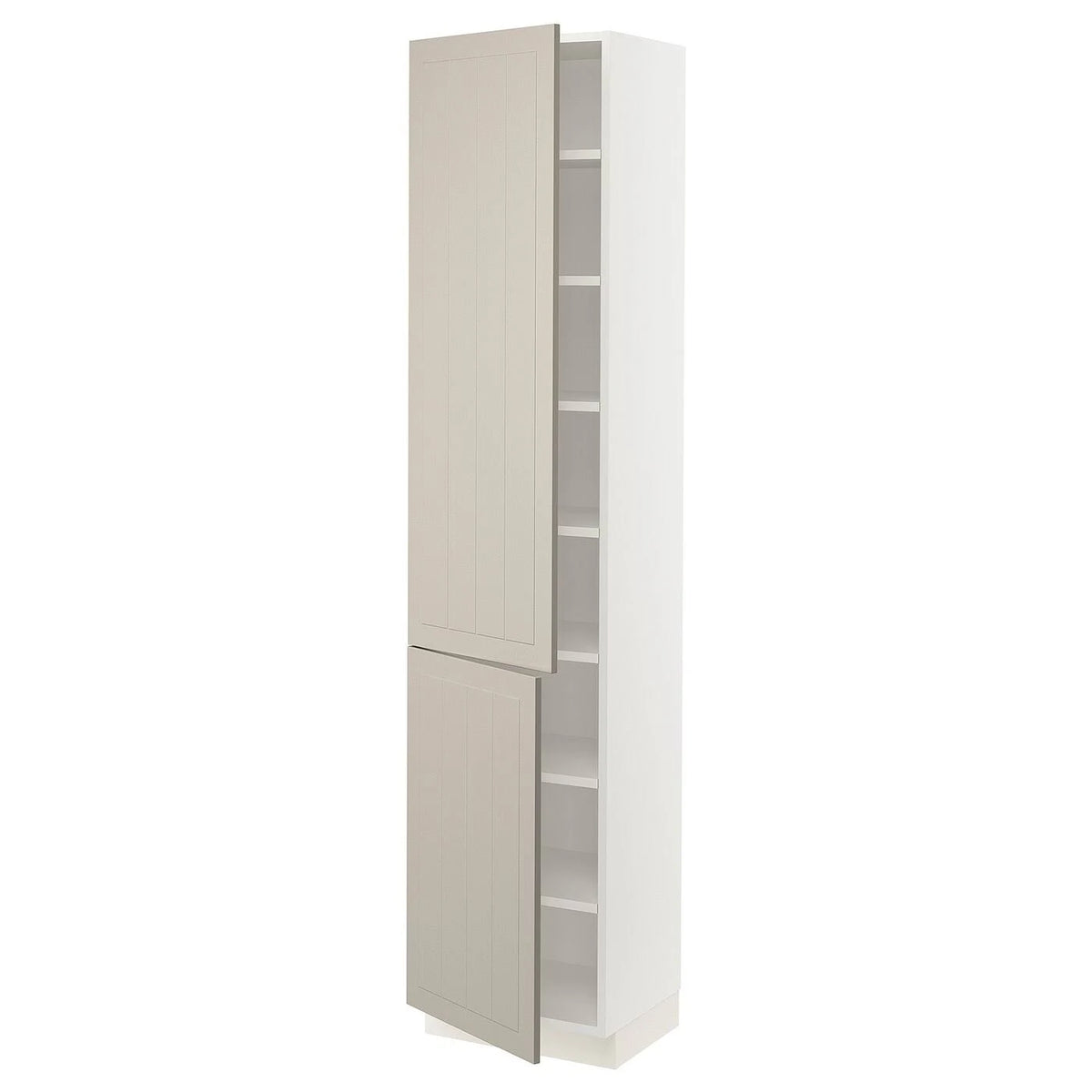 White High Cabinet with shelves/2 Doors, 18x15x80 N36669