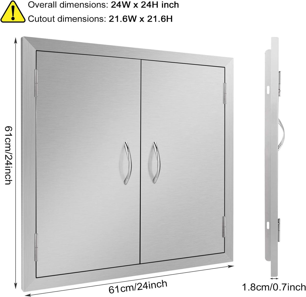 Stainless Steel Double Wall Outdoor Kitchen Doors 31W x 24H Inch C422104