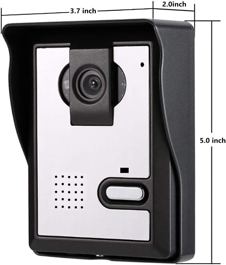 Wired Video Intercom Doorbell System 7 Inches LCD Monitor 1-IR Camera 1-Color Screen H322