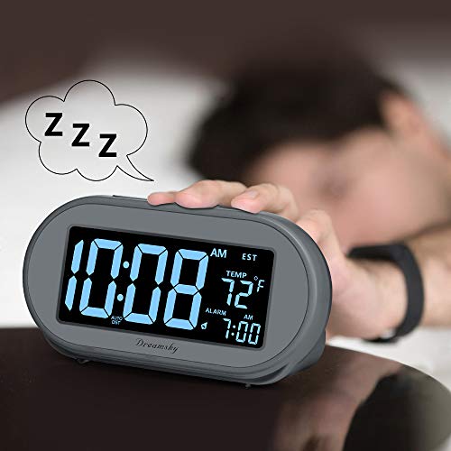 Auto Set Digital Desk Clock with Dimmable Brightness Dimmer, USB Port, Date, Temperature, Snooze K17034
