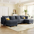Beige Chenille 2 Piece L-Shape Modular Sectional Sofa I306