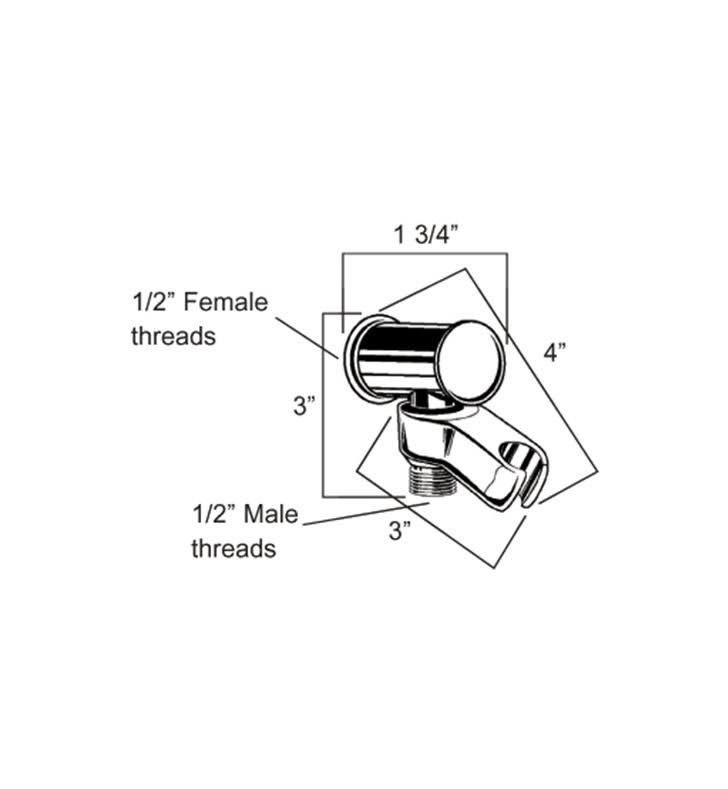 Satin Chrome Water Supply Elbow V66412