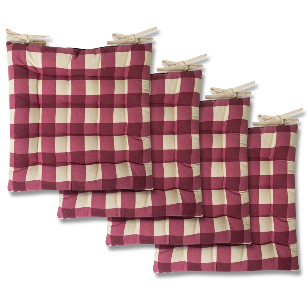 Buffalo Check Tufted Chair Pads Set of 4 W6493
