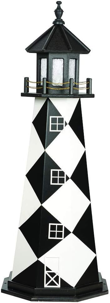Decorative Lighthouse Wood Black White B81252