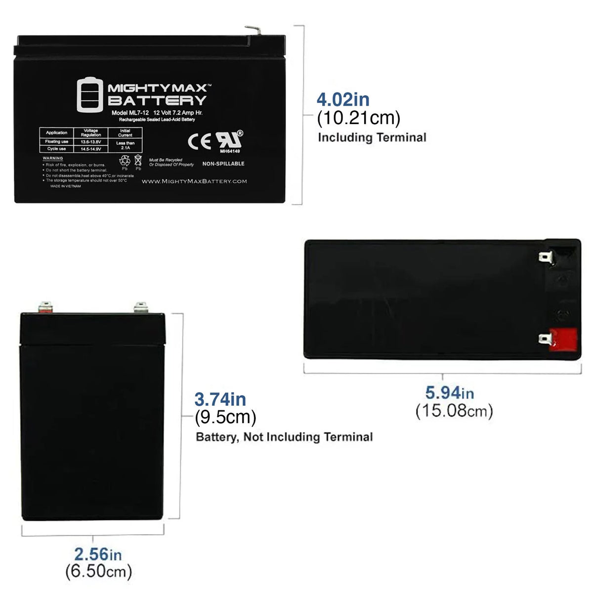 12V 7AH Replacement Battery + 12V 1Amp Charger N679026