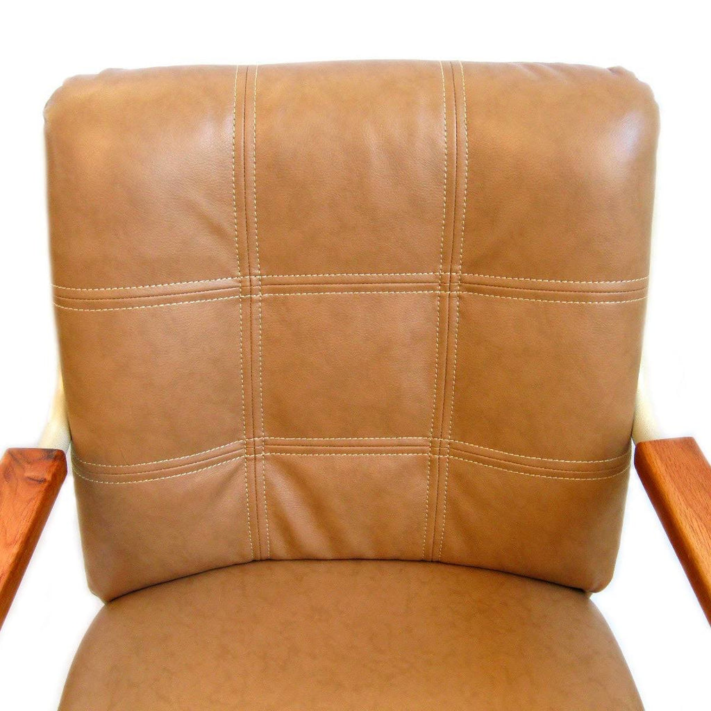 Swivel Tilt Caster Arm Chair in Buff Polyurethane P714