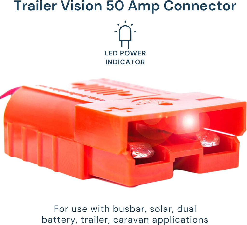 50A Anderson Connector with Dust Cable Sheath Cover, Red 6 pcs E15186