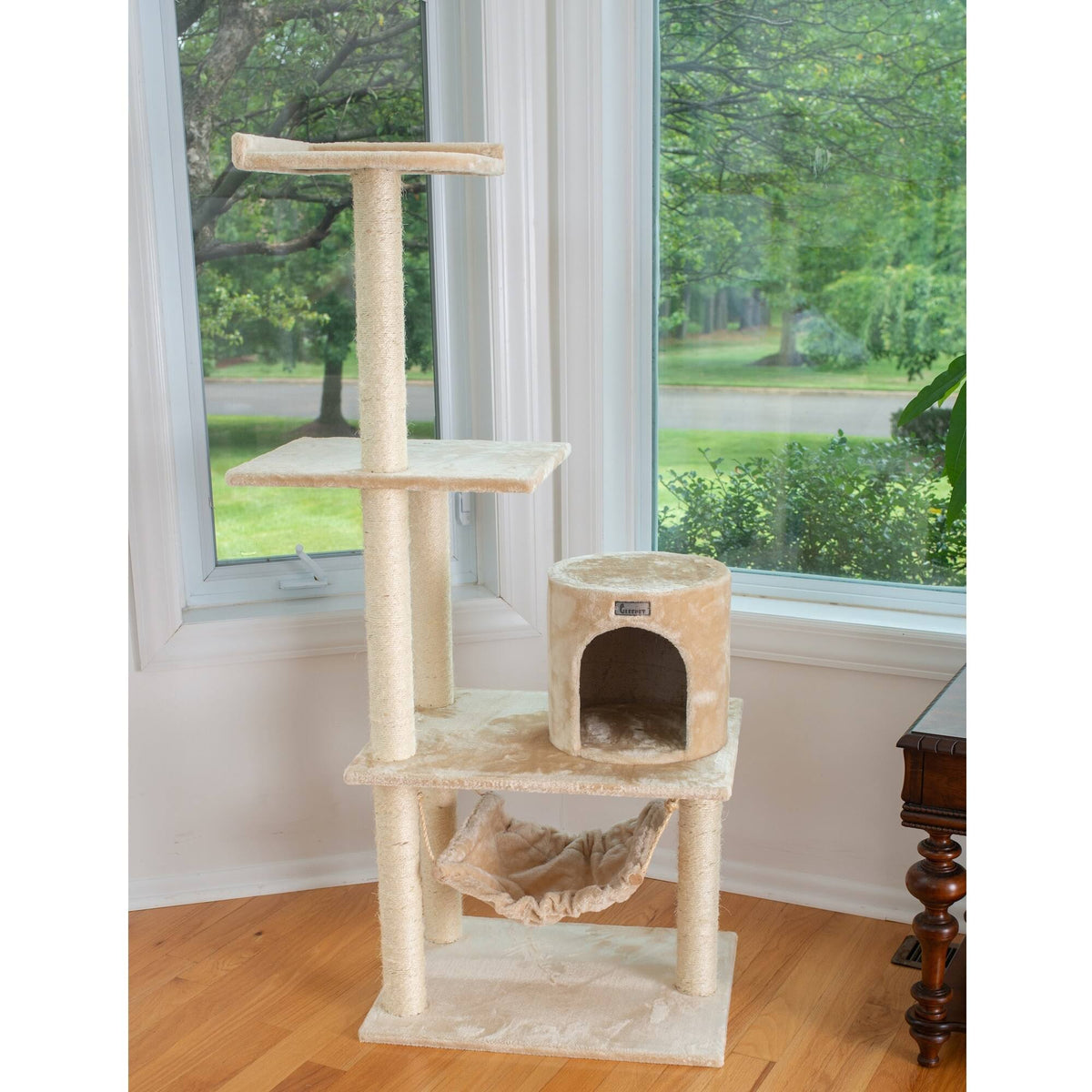 Cat Tree with Hammock 59-Inch Silver Gray M91671