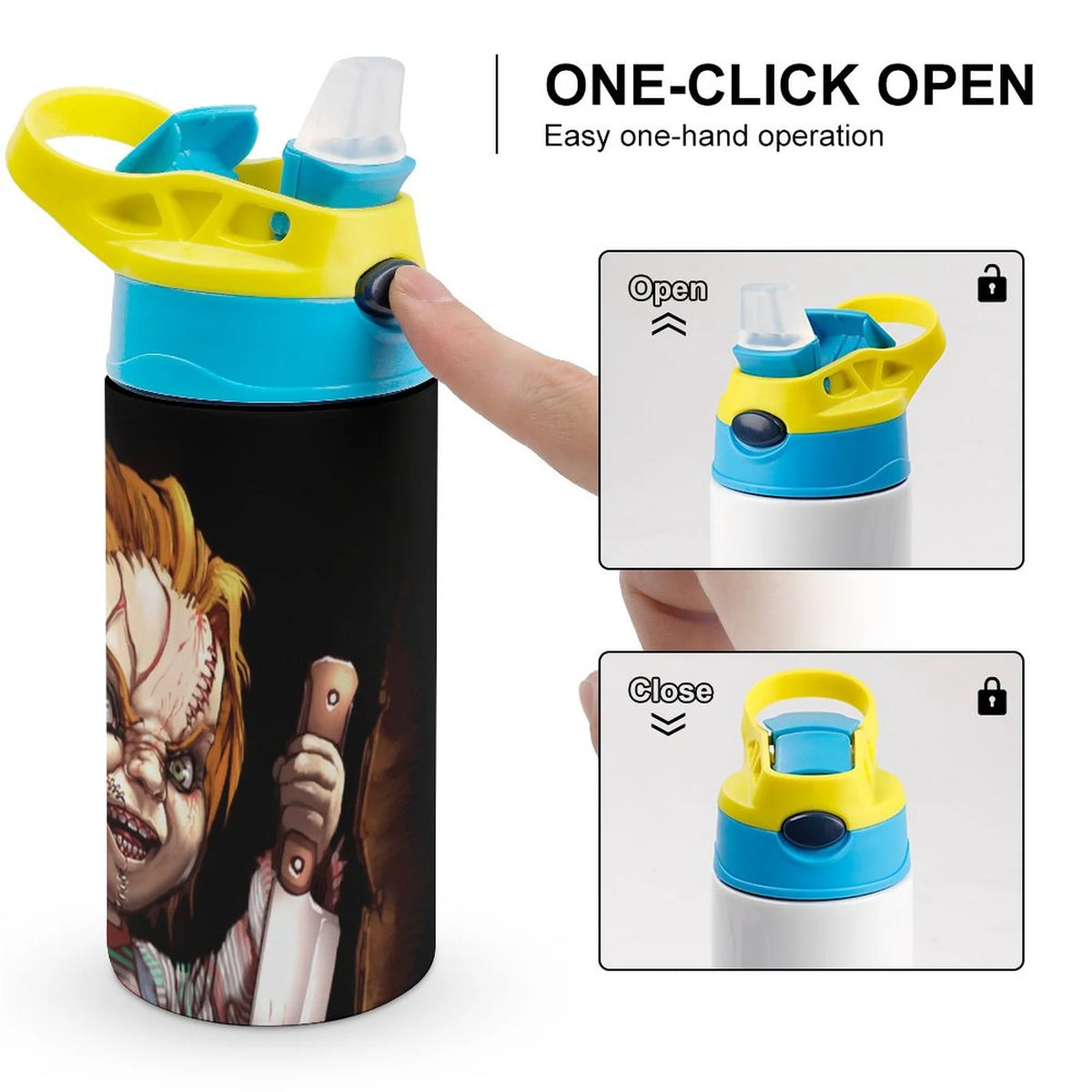 Insulated Stainless Steel Water Bottle with Straw A32301
