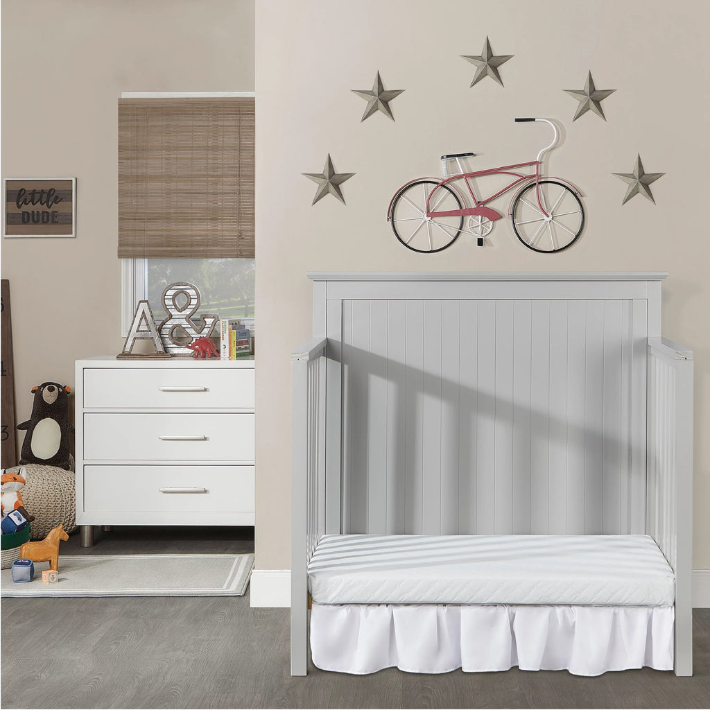 Pebble Grey 4-in-1 Convertible Mini Crib C6417