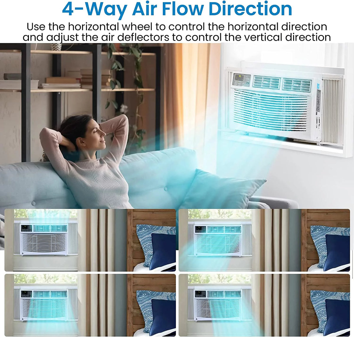 8000 BTU White Turbo Fast Cooling Air Conditioner with Remote App Control S469