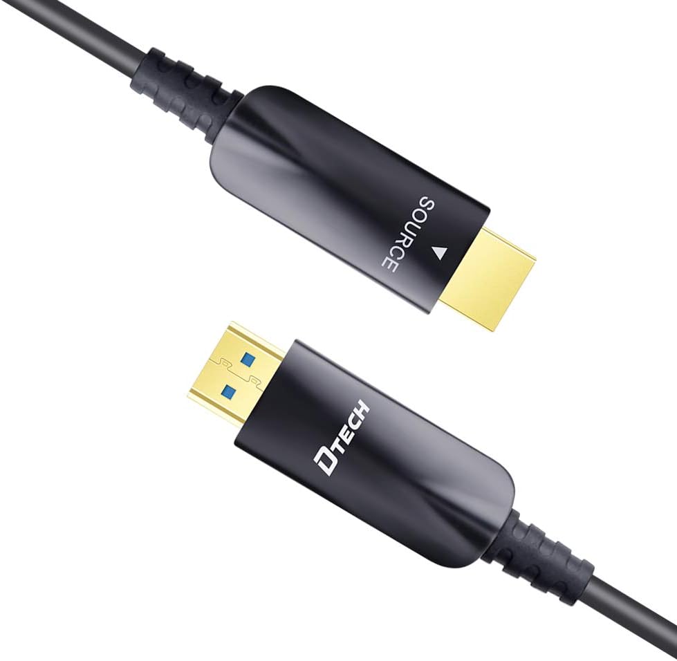 328 Feet Fiber Optic HDMI Cable with 4K 30Hz and 1080p 60Hz HD Video 3D HDCP CEC High Speed Supported (100 Meters, Black) E31184