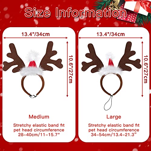Dog Christmas Antler Headband with Santa Hat X130034
