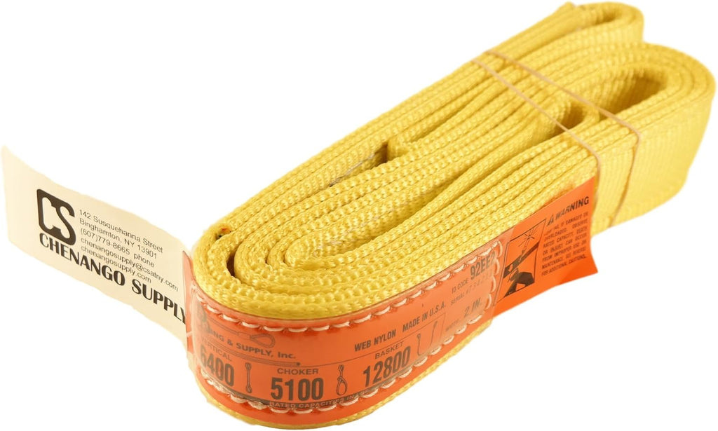 Nylon Lifting Slings, Eye & Eye, 2 Ply, 6,400 lbs Vertical, Pack of 2 K1212