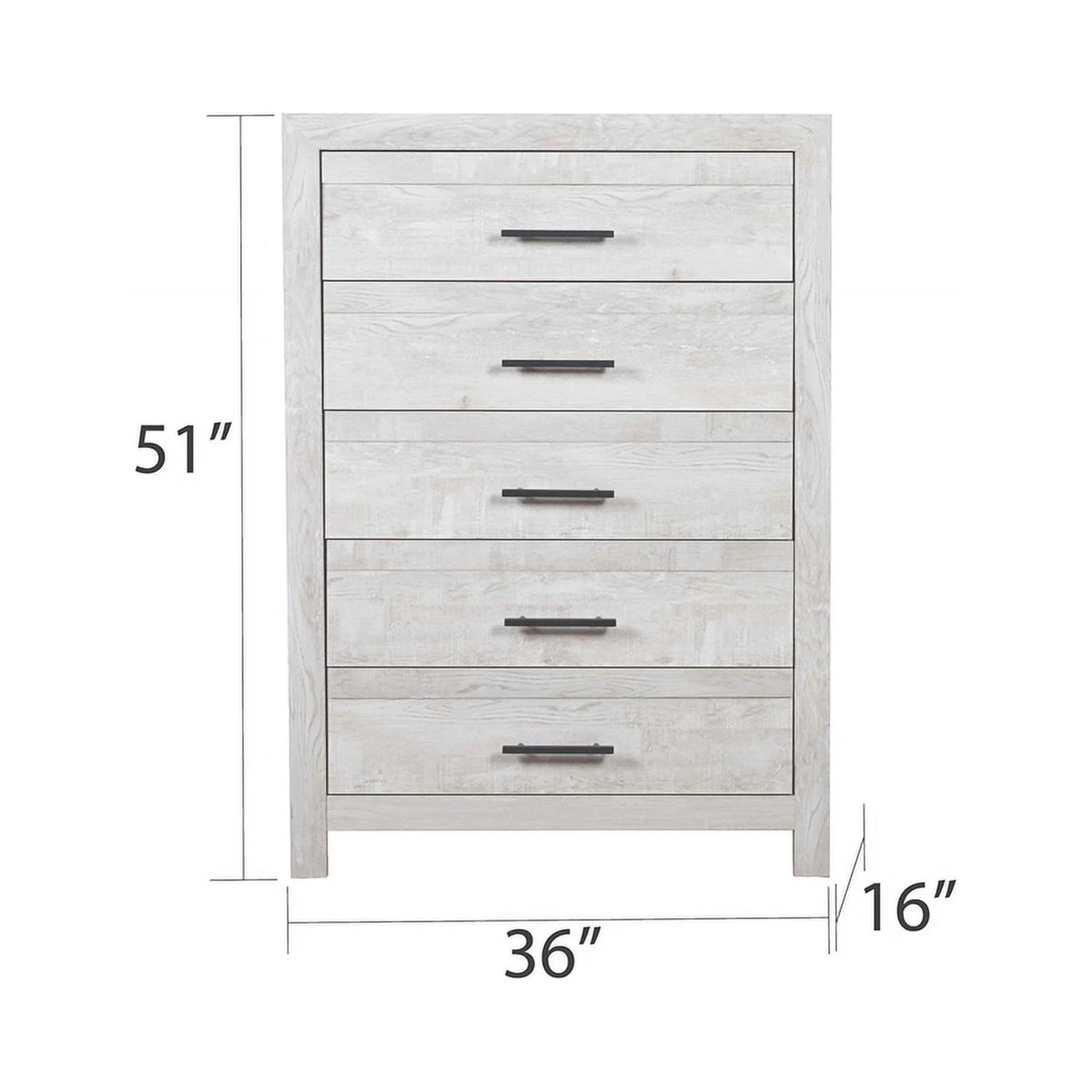 Gray 5-Drawer Wood Chest F715876