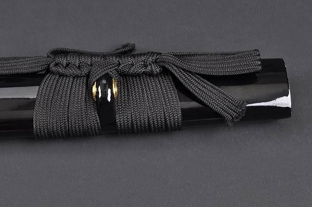 Aluminium Alloy Unsharpened Full Tang Katana with Black Scabbard W676